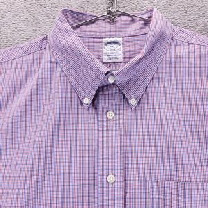 Brooks Brothers Dress Shirt Mens 2XL Blue Oxford Check Regent 1818 Button Down
